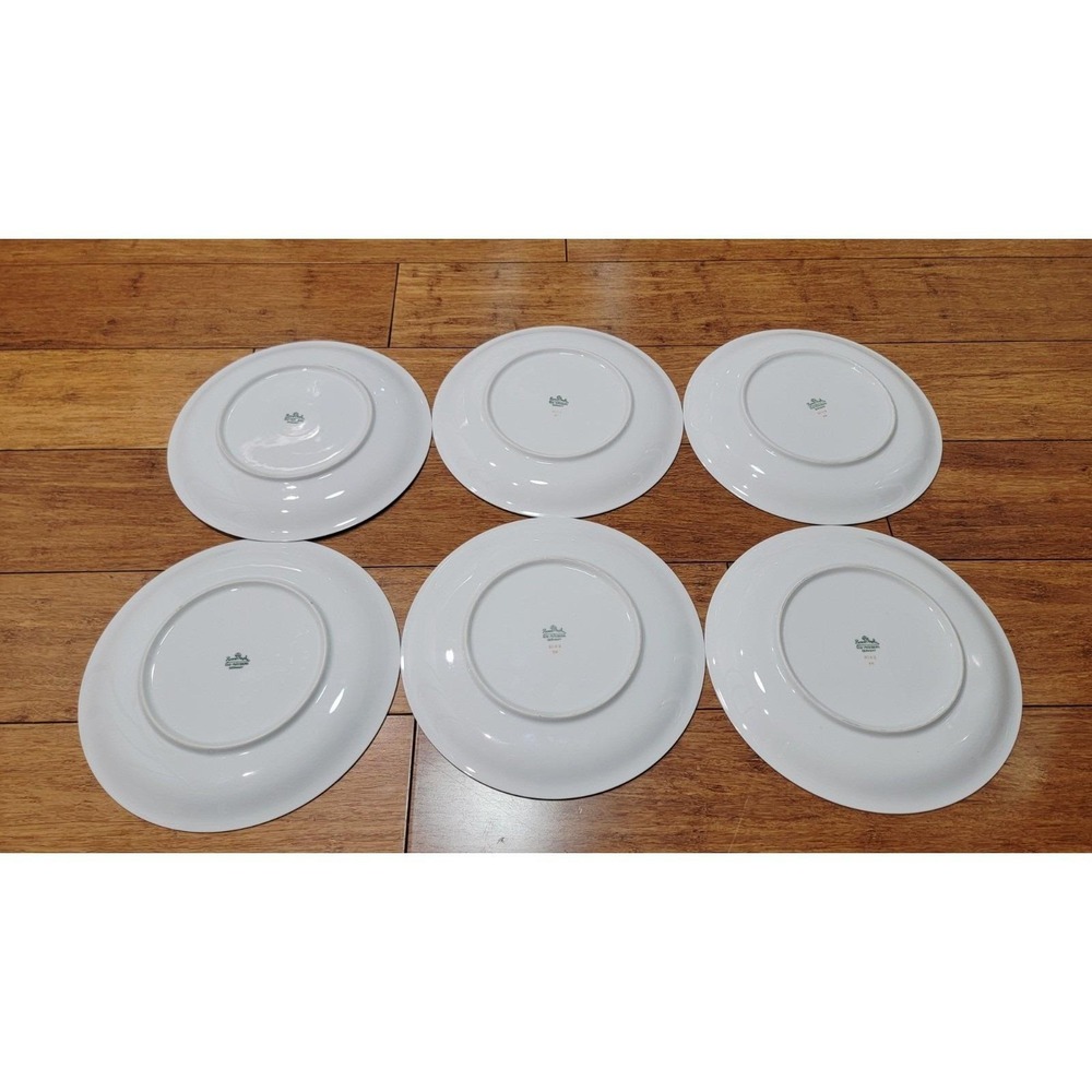 Rosenthal Continental Bramble Dinner Plate Set Of 6 Gold Rim White Porcelain - Picture 7 of 10